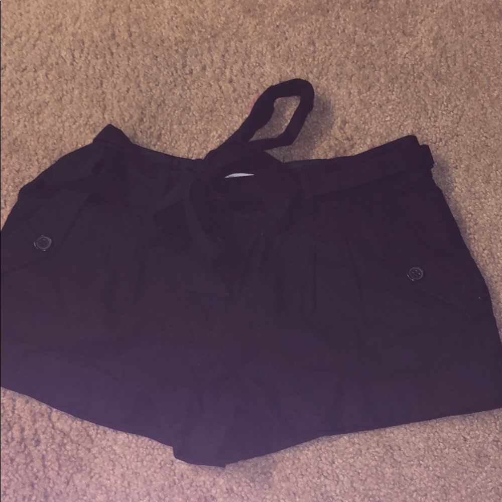Forever 21 black paper bag shorts with bow tie